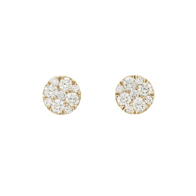 Lot 121 - A pair of brilliant-cut diamond cluster stud earrings