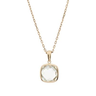 Lot 179 - A prasiolite single-stone pendant and chain