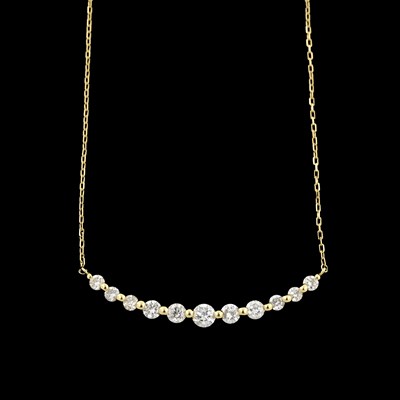 Lot 532 - A brilliant-cut diamond chevron pendant, on an integral chain