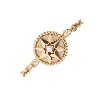 Lot 137 - Dior, an 18ct gold Rose des Vents pink opal and brilliant-cut diamond ring