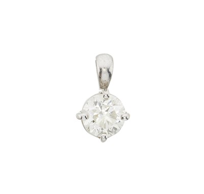 Lot 206 - An 18ct gold brilliant-cut diamond single-stone pendant