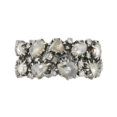 Lot 577 - A rose-cut and brilliant-cut diamond full band ring