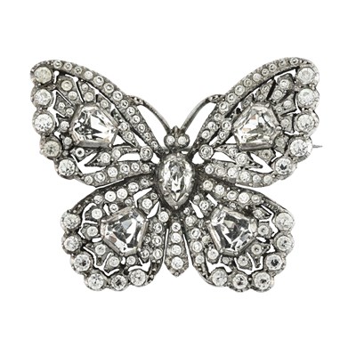 Lot 467 - An early 20th century silver paste butterfly brooch