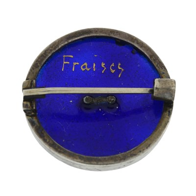 Lot 36 - An Art Nouveau silver enamel brooch, signed Fraises