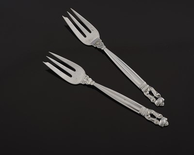 Lot 105 - Johan Rohde for Georg Jensen, a pair of silver...