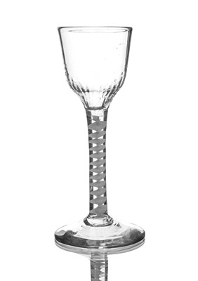 Lot 693 - An opaque twist wine glass, circa 1760, the...