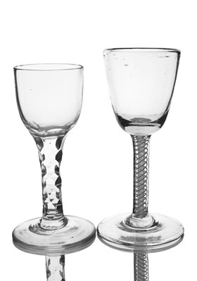 Lot 691 - Two 18th century wine glasses including a...