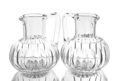 Lot 697 - A pair of Victorian Stourbridge glass whisky...