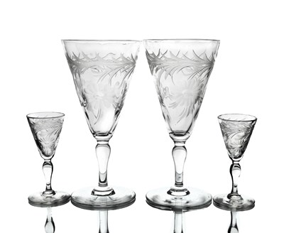 Lot 720 - Thomas Webb and Sons, two pairs of Edwardian...