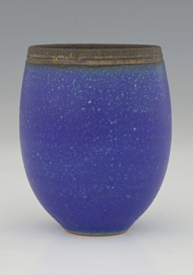 Lot 310 - Simon Rich (b.1949), a studio pottery blue...