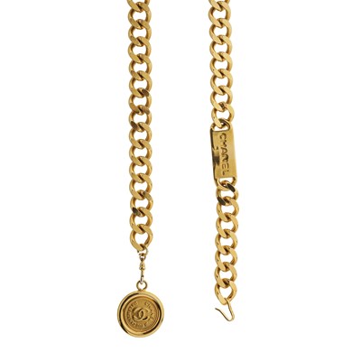 Lot 329 - Chanel, a gold-plated curb-chain belt.