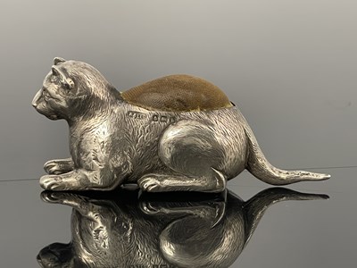 Lot 53 - Edwardian silver novelty pin cushion, modelled...