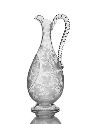 Lot 709 - A Stourbridge etched and engraved glass claret...