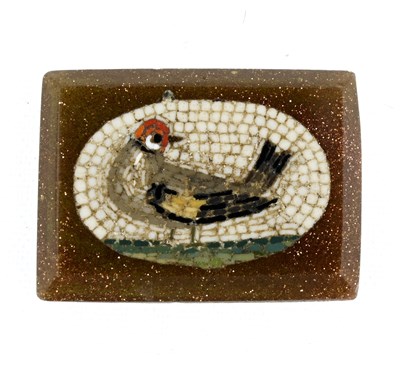 Lot 641 - A 19th century miniature micromosaic plaque...