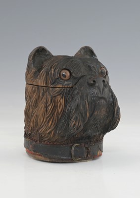 Lot 647 - A Black Forest carved wood novelty ink pot,...