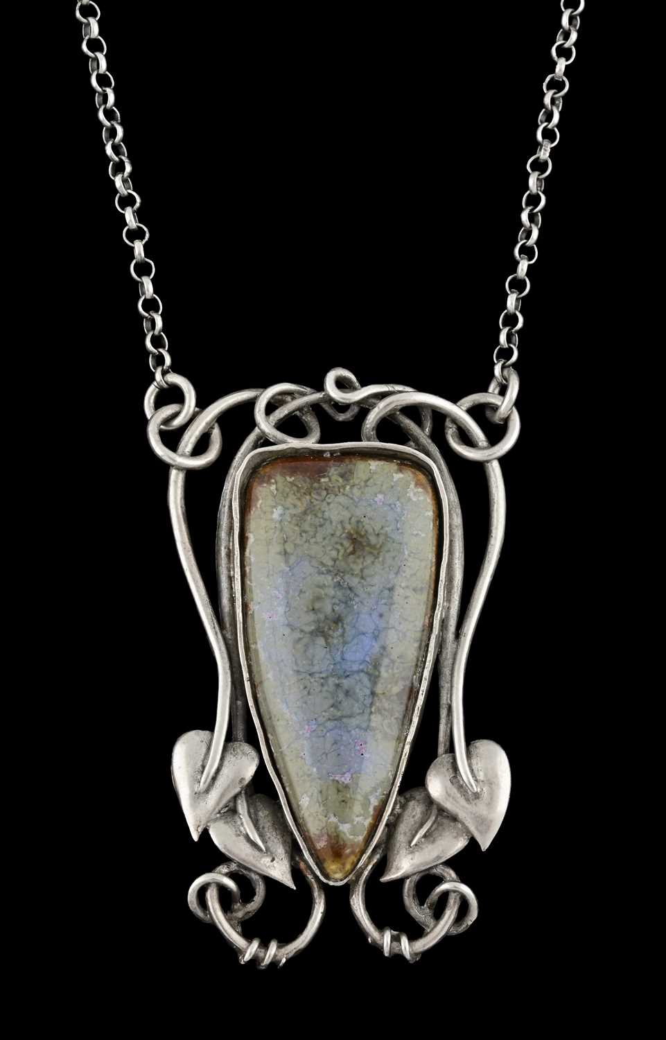 Lot 56 - Ruskin, an Arts and Crafts silver coloured...