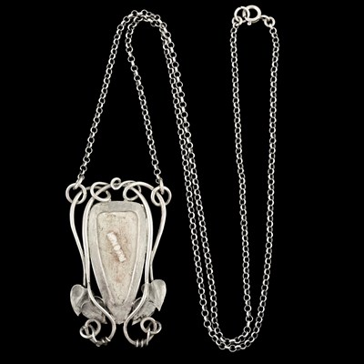 Lot 56 - Ruskin, an Arts and Crafts silver coloured...