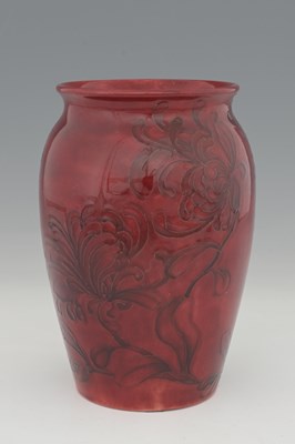 Lot 267 - William Moorcroft, a Flambe Honeysuckle vase,...
