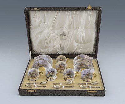 Lot 756 - James Stinton for Royal Worcester, a cased set...