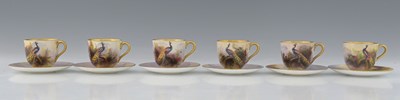 Lot 757 - W H Austin for Royal Worcester, a set of siz...