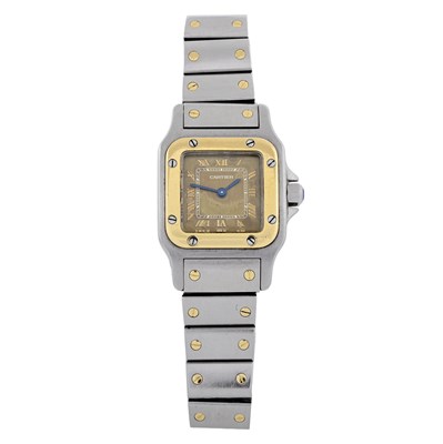 Lot 241 - Cartier, a bi-colour Santos Galbée bracelet watch