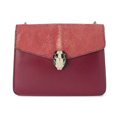 Lot 300 - Bulgari, a Shagreen Serpenti Forever crossbody bag.
