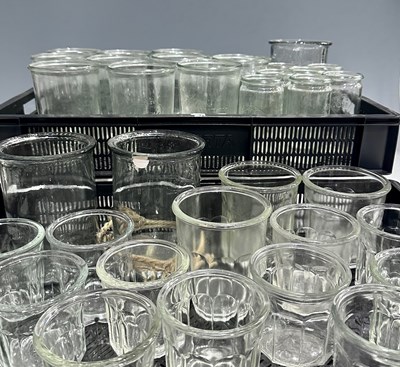 Lot 62 - A collection of glass jars/ tea light holders...