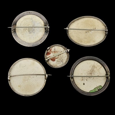 Lot 47 - Ruskin, five various Arts and Crafts silver...