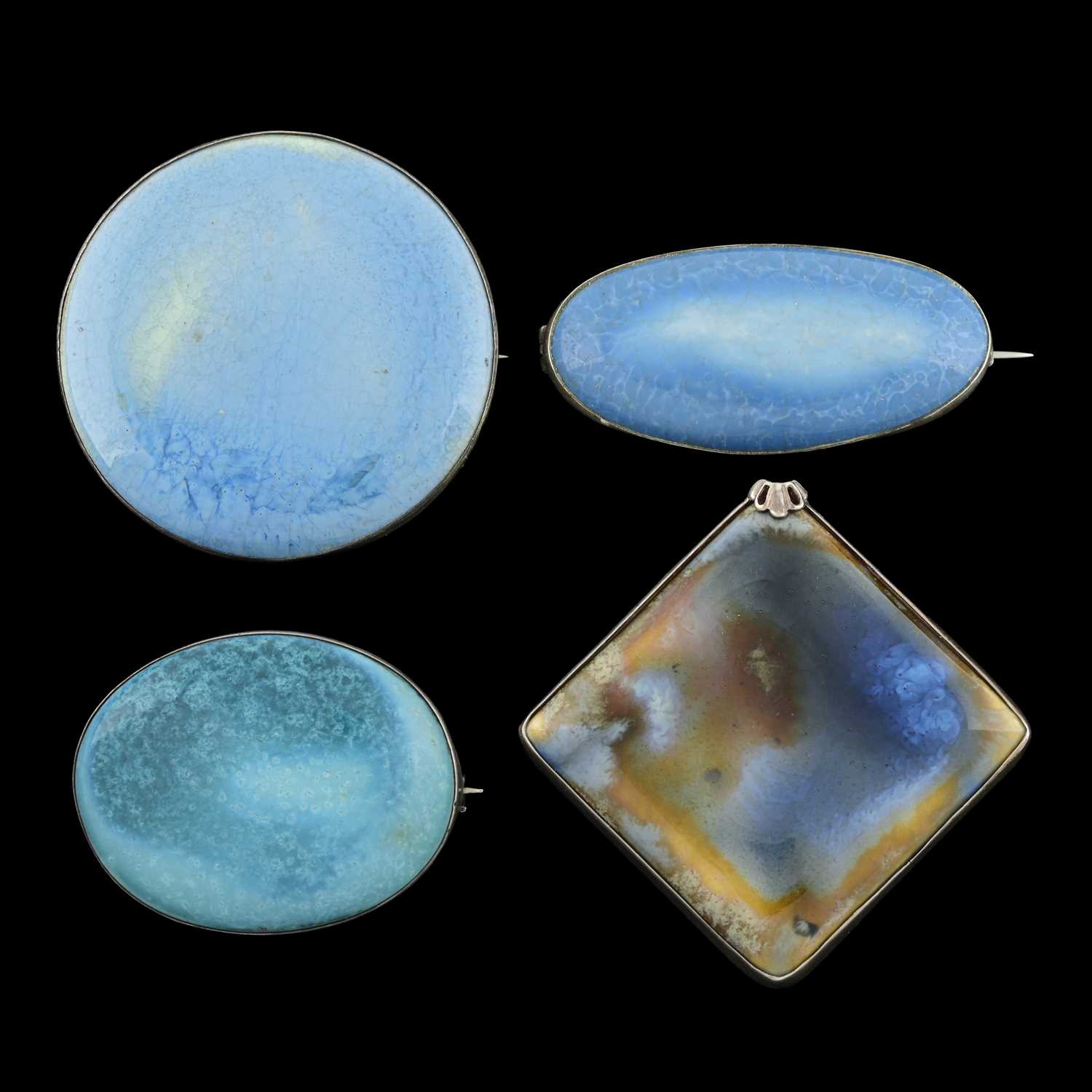 Lot 54 - Ruskin, four various Arts and Crafts silver...