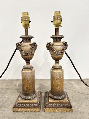 Lot 190 - A pair of Neo-classical style table lamps in...