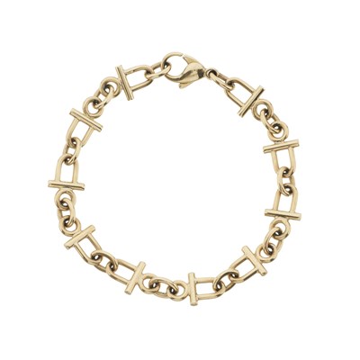 Lot 177 - A 9ct gold stirrup and oval link bracelet