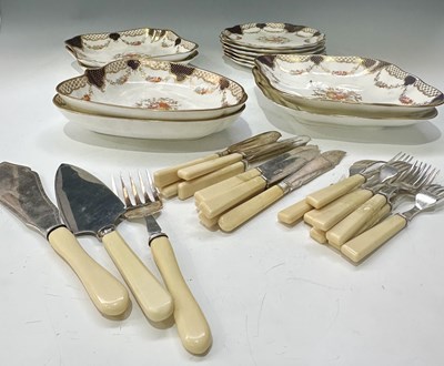 Lot 32 - A part Wedgwood dessert service, cobalt blue...