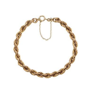 Lot 222 - A 9ct gold rope twist chain bracelet