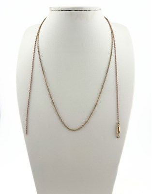 Lot 394 - Two yellow metal chain necklaces