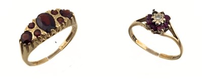 Lot 485 - Two 9ct gold gem-set rings