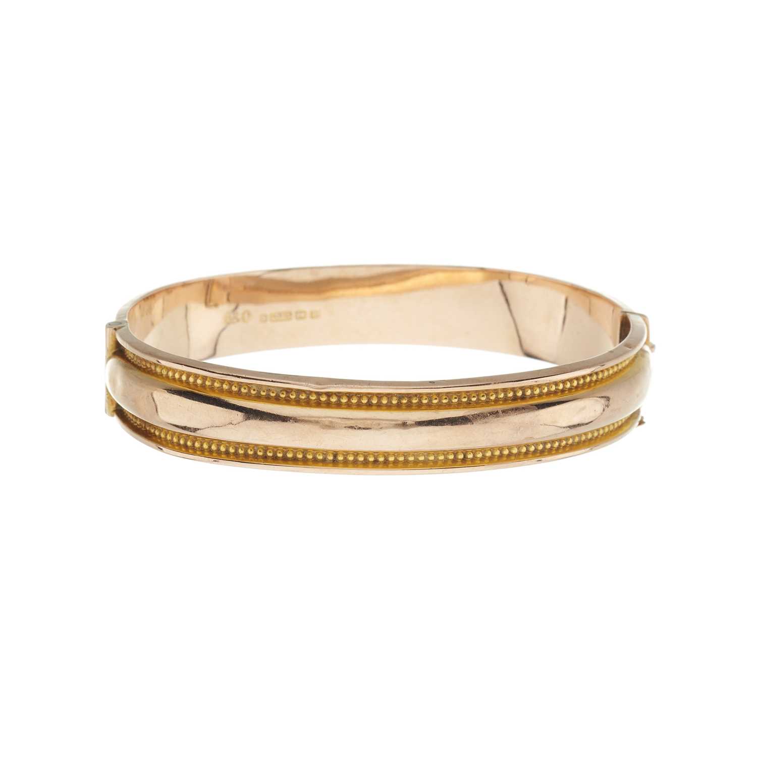 Lot 30 - An early 20th century 9ct gold hinged bangle