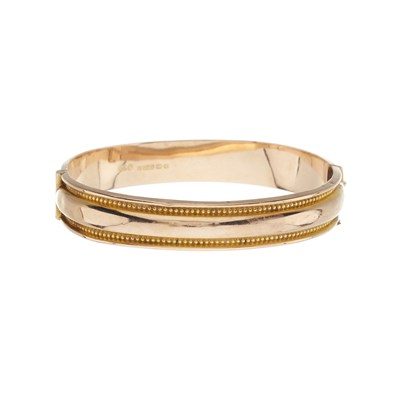 Lot 30 - An early 20th century 9ct gold hinged bangle