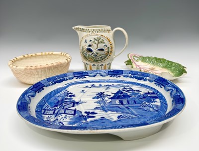 Lot 143 - A Chelsea relief moulded leaf dish circa 1750s,...