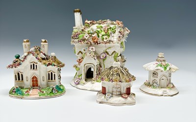 Lot 113 - Staffordshire cottage pastille burners,...