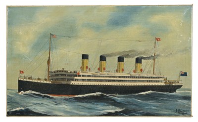 Lot 421 - Alfred Jensen (Danish, 1859-1935), White Star...