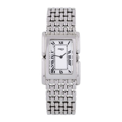 Lot 278 - Fred, a white metal bracelet watch