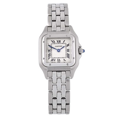 Lot 243 - Cartier, a stainless steel Panthère bracelet watch