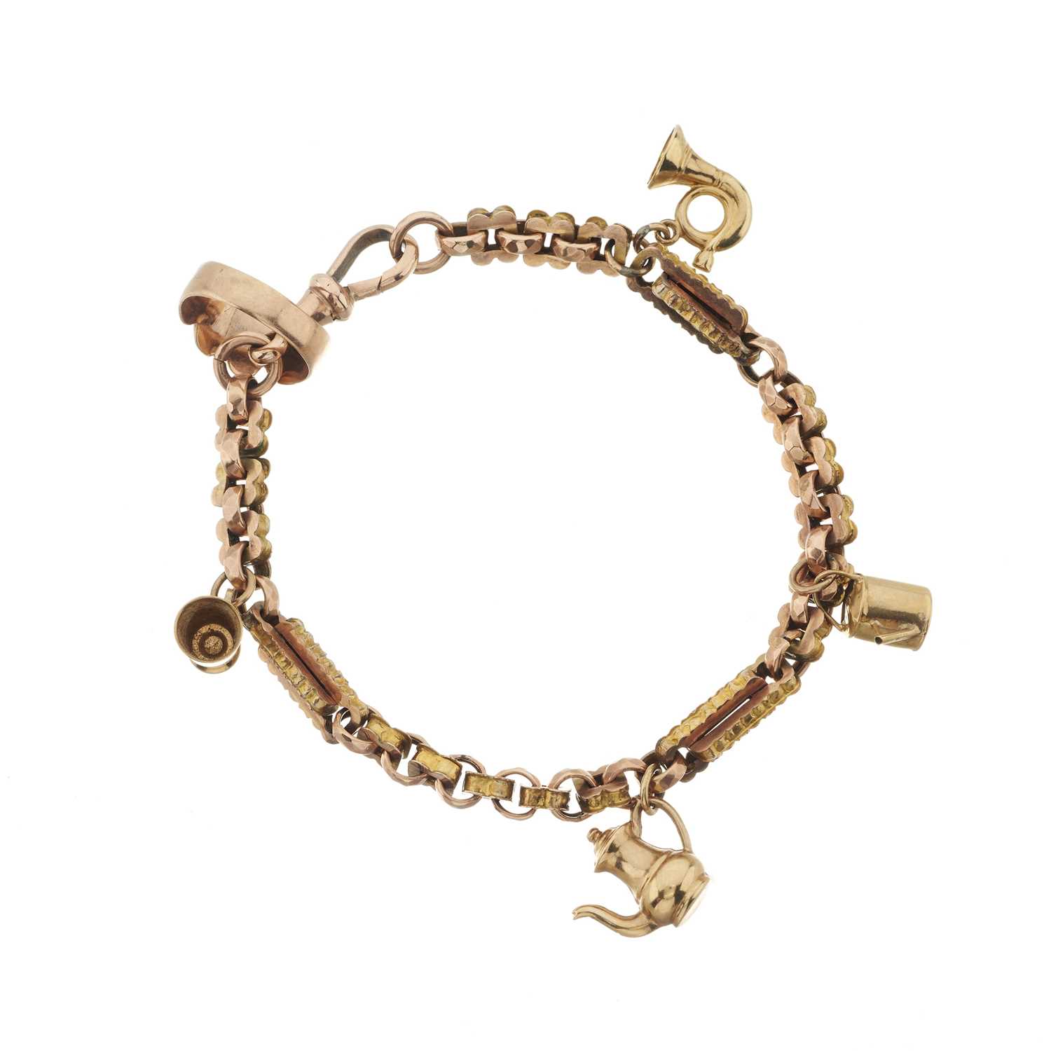 Lot 24 - A 9ct gold charm bracelet