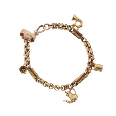 Lot 24 - A 9ct gold charm bracelet