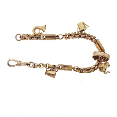 Lot 24 - A 9ct gold charm bracelet