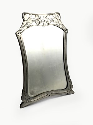 Lot 604 - A continental Art Nouveau pewter easel back...
