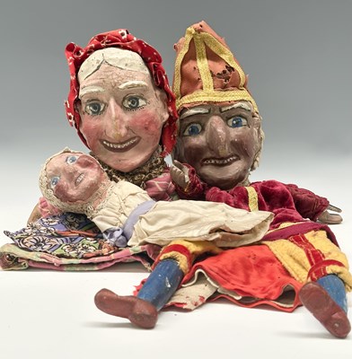 Lot 286 - Three puppets for Punch and Judy productions,...