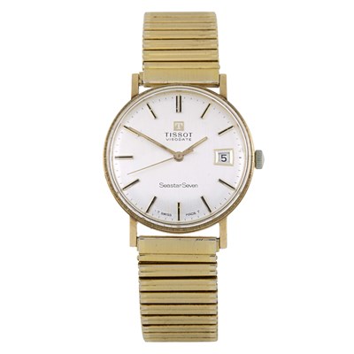 Lot 272 - Tissot, a 9ct gold Visodate Seastar Seven bracelet watch