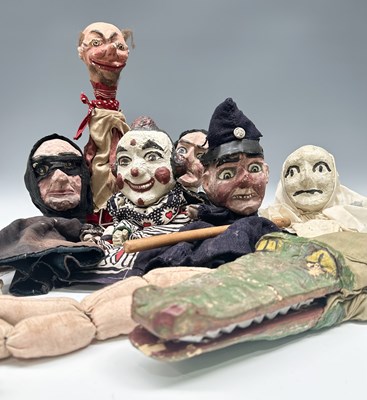 Lot 290 - A large collection of hand made puppets, stock...