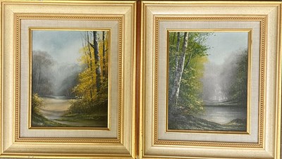 Lot 637 - K..Jackson (British, 20th Century), woodland...